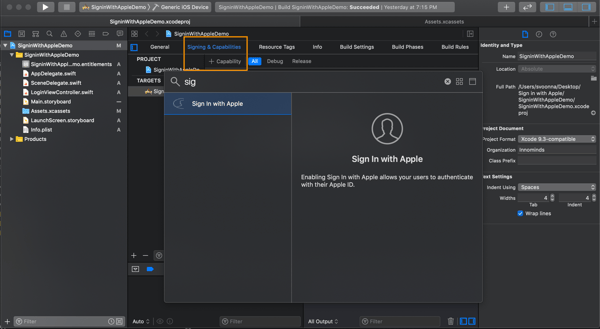 Sign-in with Apple' capability in signing 
