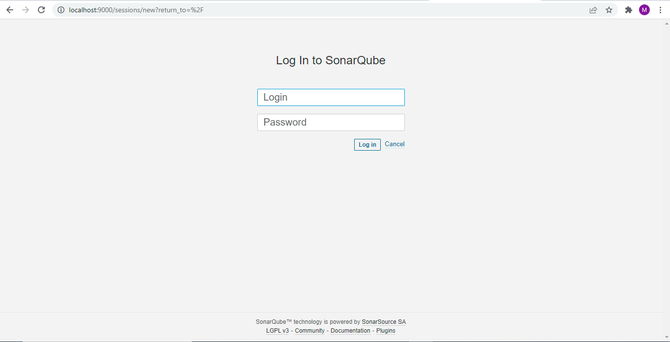 SonarQube Login